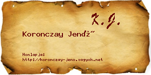 Koronczay Jenő névjegykártya